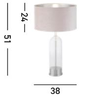 Searchlight TafellampOxford met roze kap - EU81713PI - thumbnail