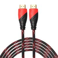 10m HDMI 1.4 versie 1080P Nylon geweven lijn rood zwarte kop HDMI Male naar HDMI Male Connector voor Audio Video-adapterkabel - thumbnail