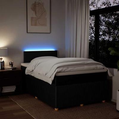 Boxspring met matras stof zwart 120x200 cm