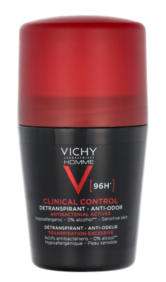 Vichy Homme Deo Roll-on Clinical Control 96u Overmatige Transpiratie 50ml - thumbnail