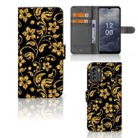 Nokia G60 Hoesje Gouden Bloemen - thumbnail