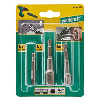 Wolfcraft Set | Adapter met slipkoppeling | 3-delig | 1 set - 8797000 Wolfcraft Set | Adapter met slipkoppeling | 3-delig | 1 set - 8797000
