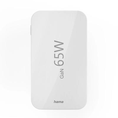 Hama Platte Oplader GaN Universele USB-C Notebook Netadapter PD 5-20V/65W Wit