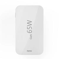 Hama Platte Oplader GaN Universele USB-C Notebook Netadapter PD 5-20V/65W Wit - thumbnail