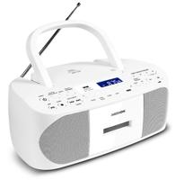 MEDION E65010 stereoradio (CD-speler, cassette, USB-aansluiting, AUX-audio-ingang, MP3-weergave. FM PLL-radio, 40 zendergeheugen, batterijvoeding, afstandsbediening) wit - thumbnail