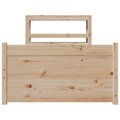Bedframe met hoofdbord massief grenenhout 90x200 cm