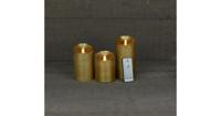 Batterijverlichting 3 kaarsen wax rustiek met bewegende vlam goud Anna's Collection - Annas collection - thumbnail