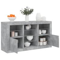Dressoir met LED-verlichting 123x37x67 cm betongrijs - thumbnail