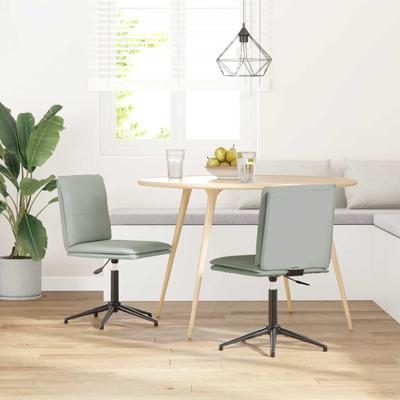 Eetkamerstoelen 2 st fluweel lichtgrijs
