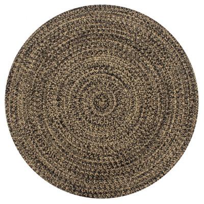 VidaXL Vloerkleed handgemaakt 90 cm jute zwart en naturel