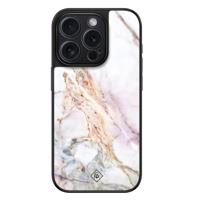 iPhone 15 Pro glazen hardcase - Parelmoer marmer - thumbnail