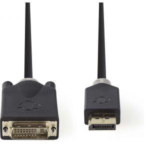 DisplayPort - DVI-kabel | DisplayPort male - DVI-D 24+1-pins male | 2,0 m | Antraciet