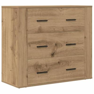 Dressoir 80x33x70 cm bewerkt hout artisanaal eikenkleurig Dressoir 80x33x70 cm bewerkt hout artisanaal eikenkleurig