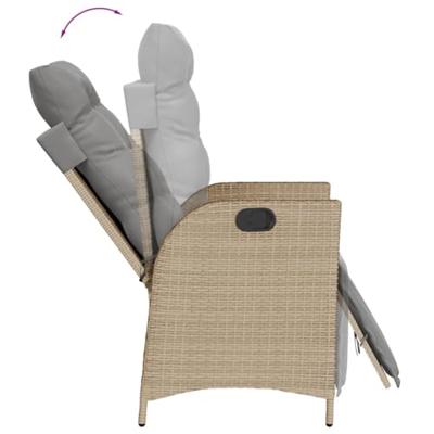 9-delige Tuinset met kussens poly rattan beige