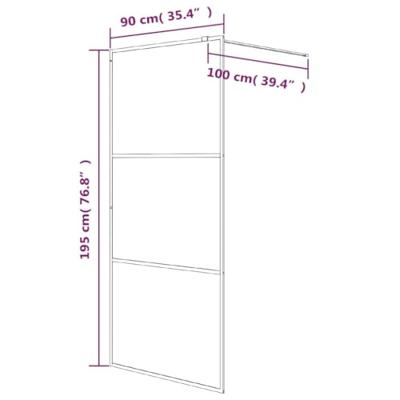 VidaXL Inloopdouchewand 90x195 cm transparant esg-glas wit