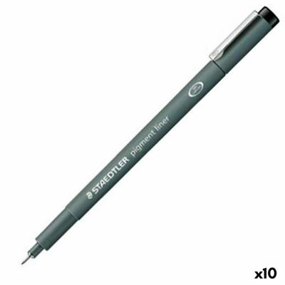 Markeerstiften Staedtler Pigment Line Zwart (10 Stuks)