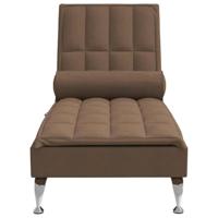 Massage chaise longue met bolster stof bruin - thumbnail