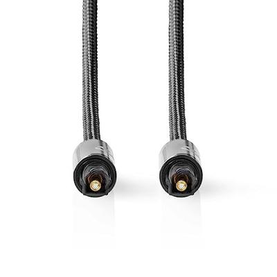 Optische Audiokabel | TosLink Male | TosLink Male | 5.00 m | Rond | Gevlochten | Gun Metal Grijs | Cover Window Box Optische Audiokabel | TosLink Male | TosLink Male | 5.00 m | Rond | Gevlochten | Gun Metal Grijs | Cover Window Box