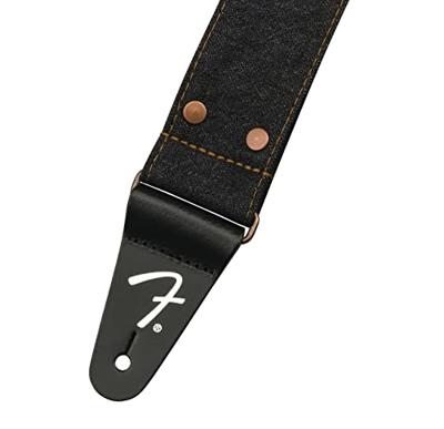 Fender x Wrangler® Riveted Denim Strap Black gitaarband