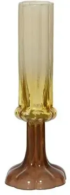 Decoris vaas glas deco 9x25.5cm bruin