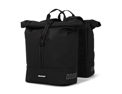 double rolltop bag 38L recycled zwart - thumbnail