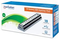 Manhattan USB-Hub USB 2.0-hub 10 poorten Zwart, Zilver - thumbnail