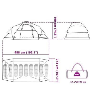 VidaXL Koepeltent 9-persoons waterdicht oranje
