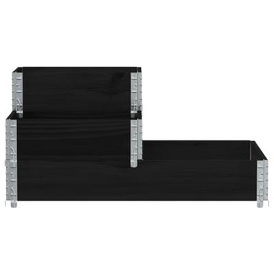 Verhoogde plantenbak 3-laags 120x80 cm massief grenenhout zwart Verhoogde plantenbak 3-laags 120x80 cm massief grenenhout zwart