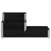 Verhoogde plantenbak 3-laags 120x80 cm massief grenenhout zwart - thumbnail