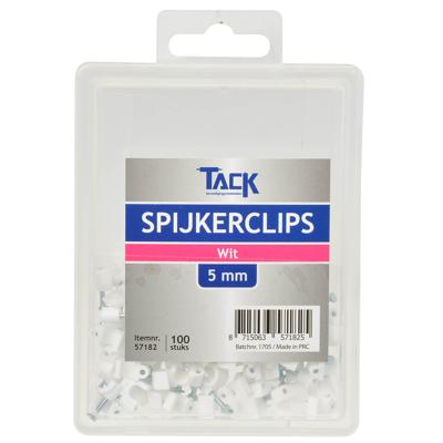 Spijkerclips wit 5mm 100 stuks