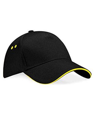 Beechfield CB15C Ultimate 5 Panel Cap - Sandwich Peak - French Navy/Classic Red - One Size