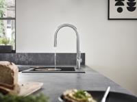 Hansgrohe Talis 1-gr keukenmkr 210 met uitttrekbare vuistdouche rvs-look 72800800 - thumbnail