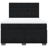 Boxspring met matras fluweel zwart 140x190 cm - thumbnail