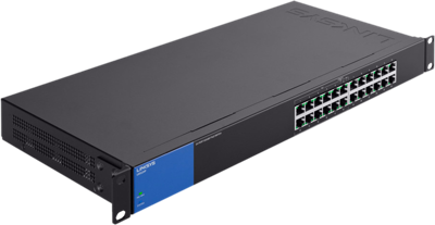 Linksys LGS124-EU 24-poorts onbeheerde Gigabit-netwerkswitch - Ethernet-switch/hub met metalen behuizing voor thuis en kantoor - Tafelmodel of wandbevestiging, Ethernet-splitter, Plug-and-play