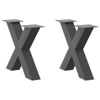 Salontafelpoten 2 st X-vormig 60x(42-43) cm staal antraciet - thumbnail