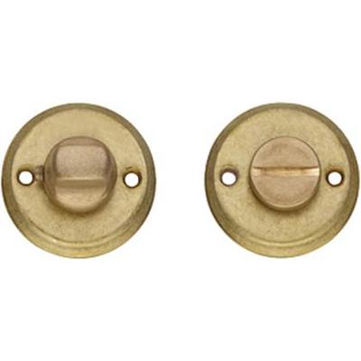 Intersteel Rozet met toilet-/badkamersluiting schroefgat 50x5mm messing getrommeld