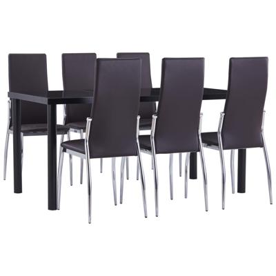 vidaXL 7-delige Eethoek kunstleer bruin vidaXL 7-delige Eethoek kunstleer bruin