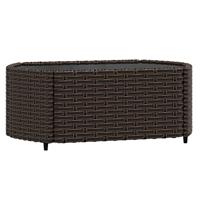 4-delige Loungeset met kussens poly rattan bruin - thumbnail