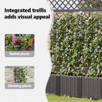 Tuin Bloempot 3 pcs Zwart Staal - thumbnail