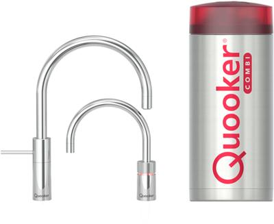 Quooker Nordic Round Twintaps met Combi + Boiler Chroom Quooker