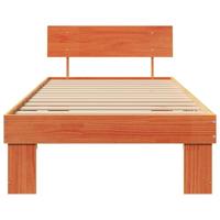 Bedframe met hoofdeinde Wasbruin 75 x 190 cm Massief grenenhout - thumbnail