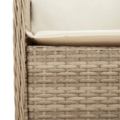 Tuinstoelen 2 st met kussens poly rattan beige - thumbnail