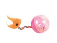 TRIXIE SET RATELBALLEN MET STAART KUNSTSTOF ASSORTI 4X4X4 CM 4X2 ST - thumbnail