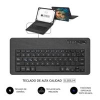 SUBBLIM Beschermhoes voor tablet 11 inch, met bluetooth-toetsenbord, Spaans toetsenbord, elastiek, oplaadpoort, ultra dun, Keytab Pro Trendy Leon - thumbnail