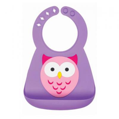 Nuby 3D-slabbetje Uil 25 x 19,9 cm siliconen Nuby 3D-slabbetje Uil 25 x 19,9 cm siliconen