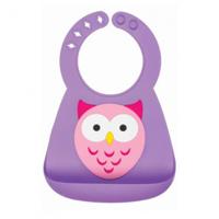 Nuby 3D-slabbetje Uil 25 x 19,9 cm siliconen - thumbnail