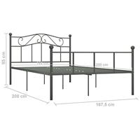 Bedframe metaal grijs 160x200 cm - thumbnail