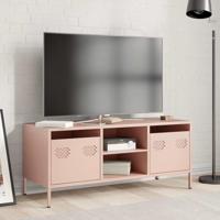 Tv-meubel 101,5x39x43,5 cm koudgewalst staal roze - thumbnail
