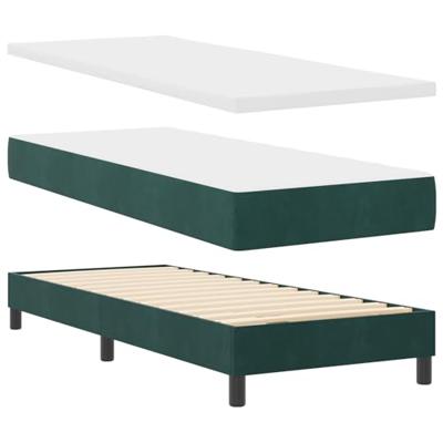 Boxspringbed met matras fluweel donkergroen 80x200 cm