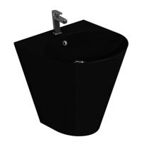 Wastafel AquaSplash Cone Keramisch 51x44 cm Met Kraangat Mat Zwart Aquasplash - thumbnail